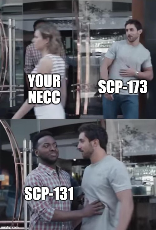 Bro, Not Cool. | YOUR NECC SCP-173 SCP-131 | image tagged in bro not cool | made w/ Imgflip meme maker