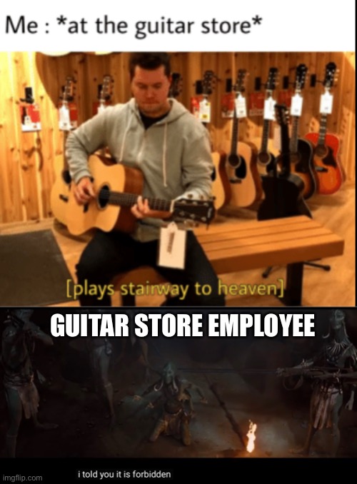 People do it just to troll these days | GUITAR STORE EMPLOYEE | image tagged in lol,troll | made w/ Imgflip meme maker