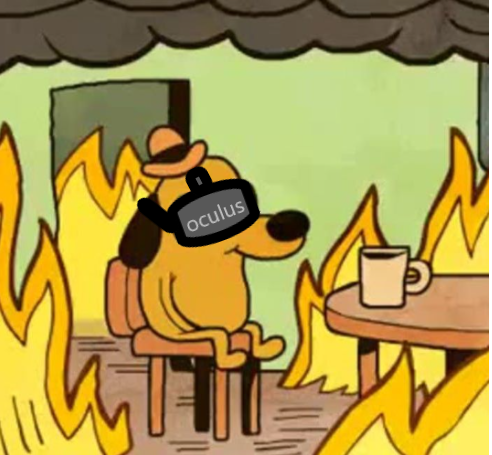 This is Fine VR Edition Blank Meme Template