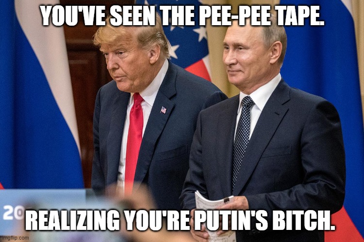 How to Know You're a Bitch | YOU'VE SEEN THE PEE-PEE TAPE. REALIZING YOU'RE PUTIN'S BITCH. | made w/ Imgflip meme maker