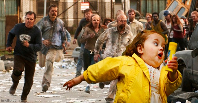 Bubble girl gets attack by zombies | image tagged in memes | made w/ Imgflip meme maker