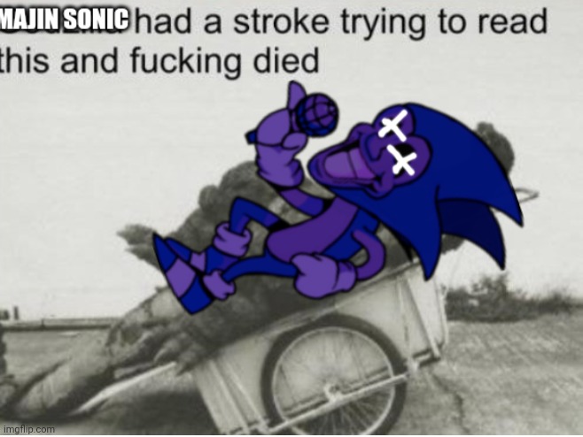 Majin Sonic had a stroke trying to read this and fucking died. | image tagged in majin sonic had a stroke trying to read this and fucking died | made w/ Imgflip meme maker