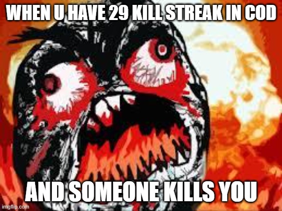 ture story | WHEN U HAVE 29 KILL STREAK IN COD; AND SOMEONE KILLS YOU | image tagged in rage quit,cod,call of duty | made w/ Imgflip meme maker