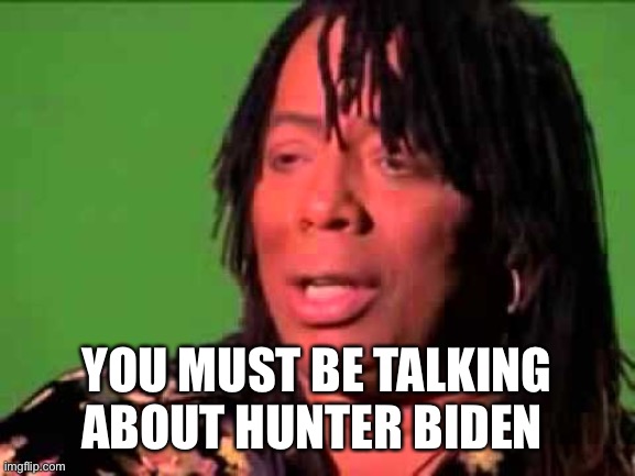 Rick James | YOU MUST BE TALKING ABOUT HUNTER BIDEN | image tagged in rick james | made w/ Imgflip meme maker