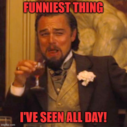 Laughing Leo Meme | FUNNIEST THING I'VE SEEN ALL DAY! | image tagged in memes,laughing leo | made w/ Imgflip meme maker