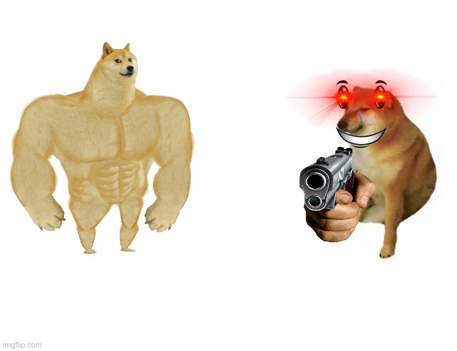 WINNING DOGE KILLS STICHFACE | image tagged in memes,buff doge vs cheems,winning smile,roblox | made w/ Imgflip meme maker
