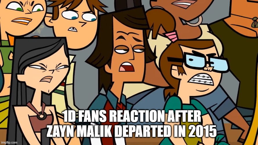 Past is the past | 1D FANS REACTION AFTER ZAYN MALIK DEPARTED IN 2015 | image tagged in angry teammates glare at a opponent | made w/ Imgflip meme maker