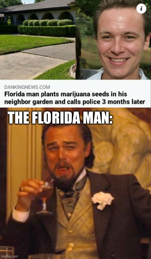 this is just wrong | THE FLORIDA MAN: | image tagged in memes,laughing leo,florida man,marijuana,police,evil kermit | made w/ Imgflip meme maker