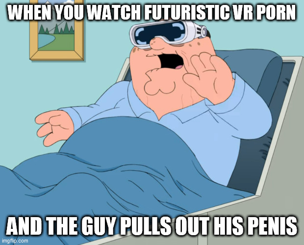 WHEN YOU WATCH FUTURISTIC VR PORN; AND THE GUY PULLS OUT HIS PENIS | image tagged in memes | made w/ Imgflip meme maker