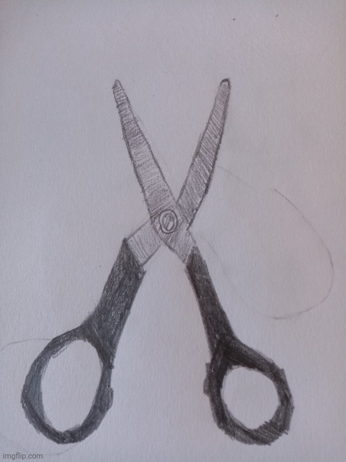 My homework on drawing a pair of scissors | image tagged in drawings,scissors,homework | made w/ Imgflip meme maker
