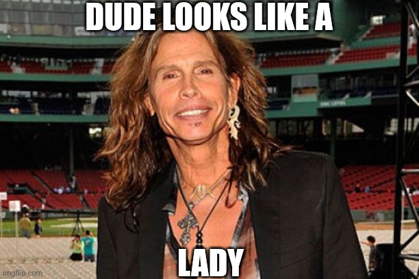 Steven Tyler | DUDE LOOKS LIKE A; LADY | image tagged in rock music | made w/ Imgflip meme maker