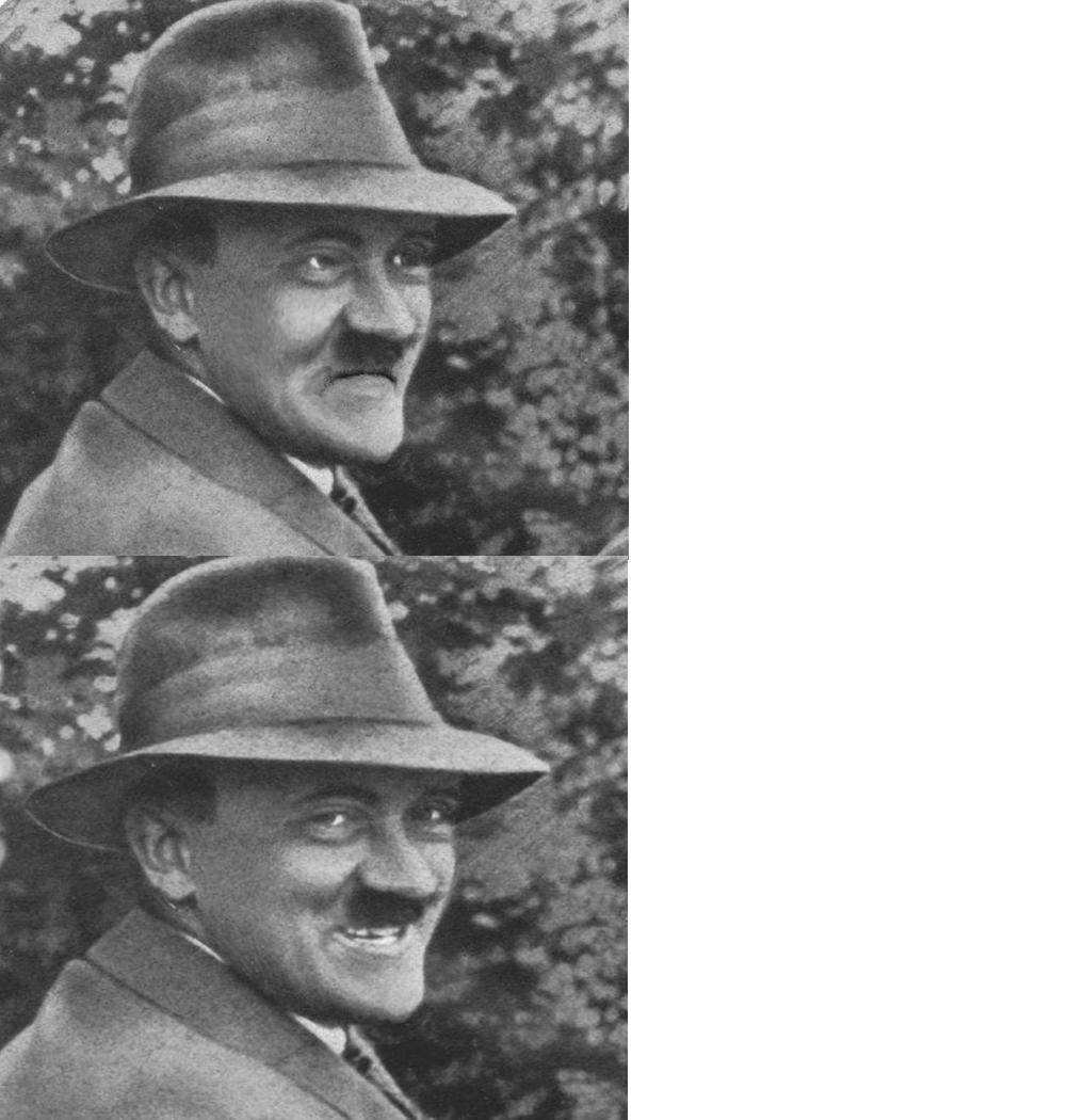 High Quality Sad & Happy Hitler Blank Meme Template