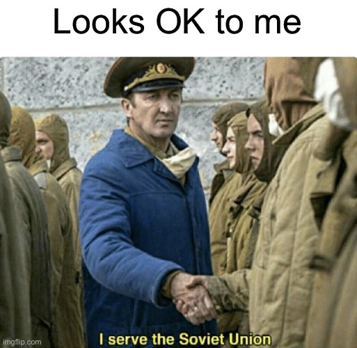 I serve the soviet union | Looks OK to me | image tagged in i serve the soviet union | made w/ Imgflip meme maker