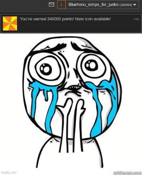 thanks so much! <3 | image tagged in crying face | made w/ Imgflip meme maker