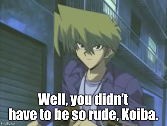 Well, you didn’t have to be so rude, Koiba. | made w/ Imgflip meme maker