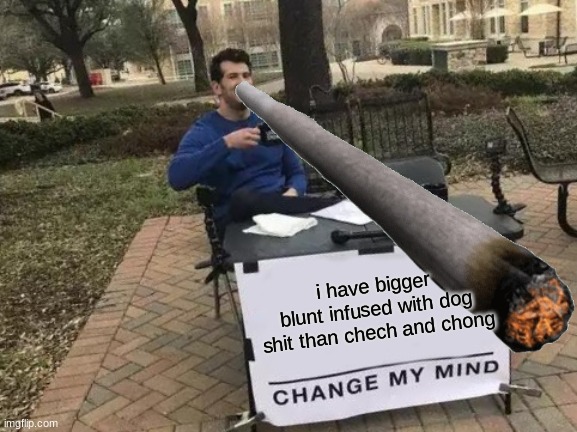 big blunt |  i have bigger blunt infused with dog shit than chech and chong | image tagged in cheech and chong,funny memes | made w/ Imgflip meme maker