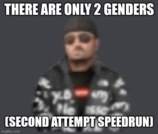 terrorist drip | THERE ARE ONLY 2 GENDERS; (SECOND ATTEMPT SPEEDRUN) | image tagged in terrorist drip | made w/ Imgflip meme maker