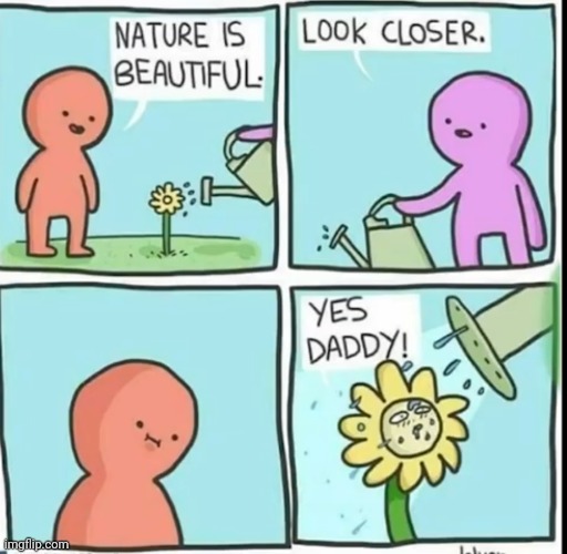 When someone says nature is beautiful | image tagged in comics,nature | made w/ Imgflip meme maker