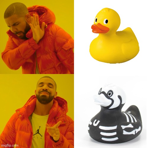 I'LL TAKE THE SPOOKY DUCK | image tagged in memes,drake hotline bling,ducks,duck,spooktober | made w/ Imgflip meme maker