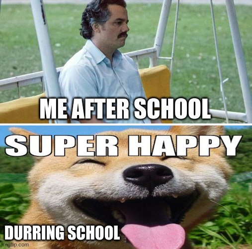 ME AFTER SCHOOL; DURRING SCHOOL | made w/ Imgflip meme maker