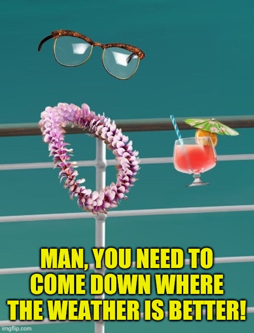MAN, YOU NEED TO COME DOWN WHERE THE WEATHER IS BETTER! | made w/ Imgflip meme maker
