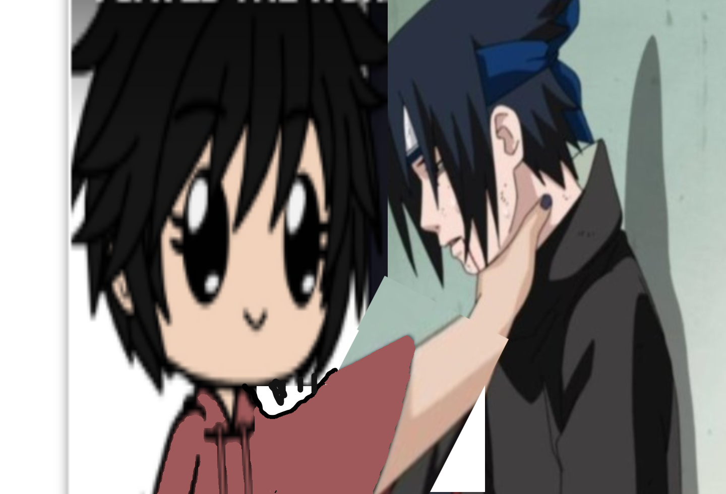 Wise Fox Chocking Sasuke Blank Meme Template