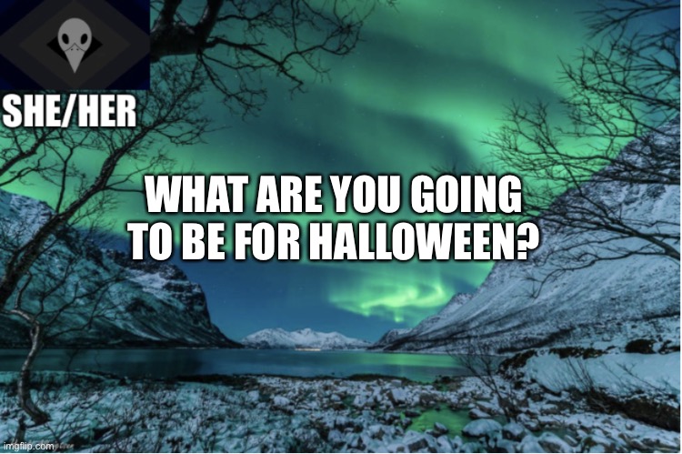 Northern Lights Termcollector Template | WHAT ARE YOU GOING TO BE FOR HALLOWEEN? | image tagged in northern lights termcollector template | made w/ Imgflip meme maker