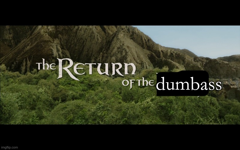 Return Of The King | dumbass | image tagged in return of the king | made w/ Imgflip meme maker