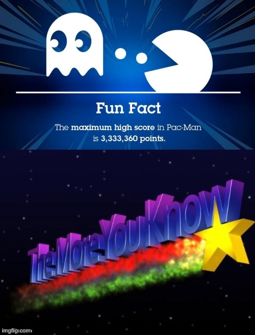 image tagged in the more you know,memes,gaming,pac man | made w/ Imgflip meme maker