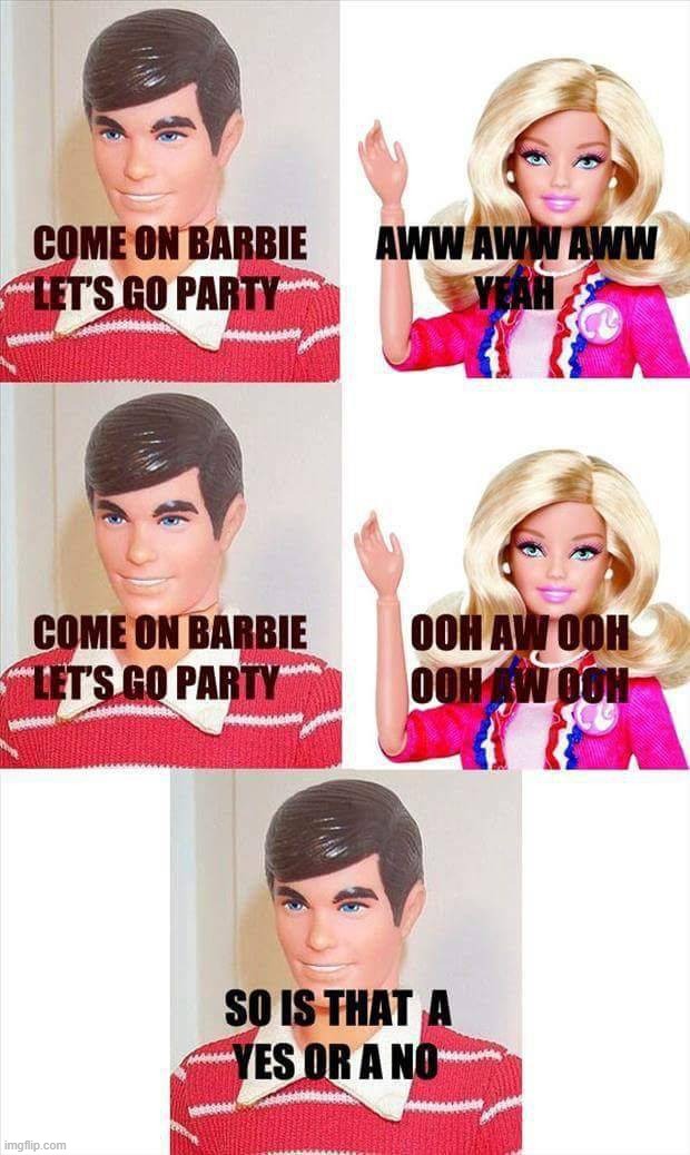 image tagged in party,barbie | made w/ Imgflip meme maker