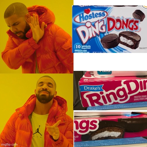 Drake don’t like them name brand treats | image tagged in drake hotline bling,funny memes,fun,ding dong,make your own meme | made w/ Imgflip meme maker