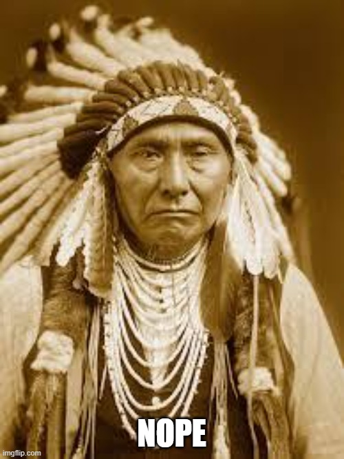 Native American | NOPE | image tagged in native american | made w/ Imgflip meme maker