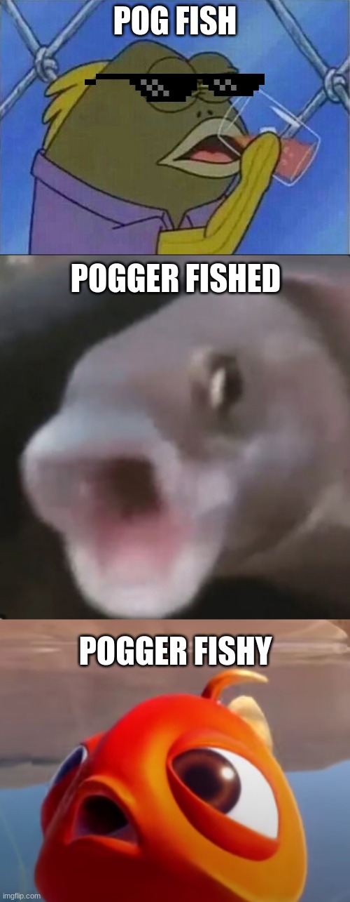 "Ounce a fish Always a fish never going to give up and we not be fished" | POG FISH; POGGER FISHED; POGGER FISHY | image tagged in poggers fish,fishy,one does not simply,says,pog | made w/ Imgflip meme maker