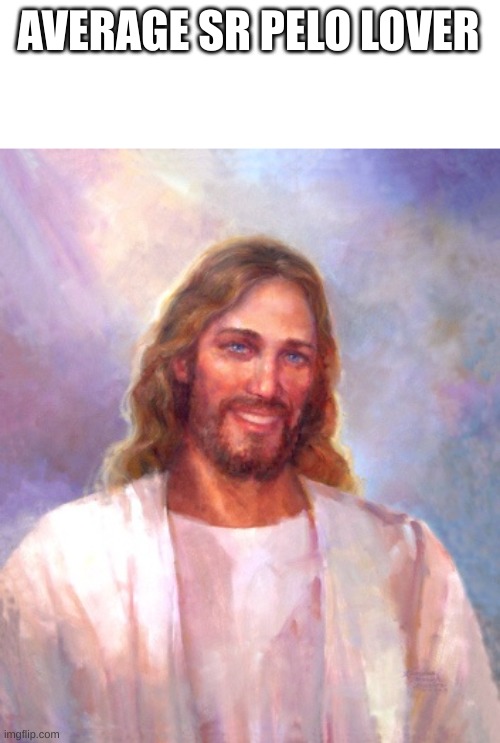 Smiling Jesus Meme | AVERAGE SR PELO LOVER | image tagged in memes,smiling jesus | made w/ Imgflip meme maker