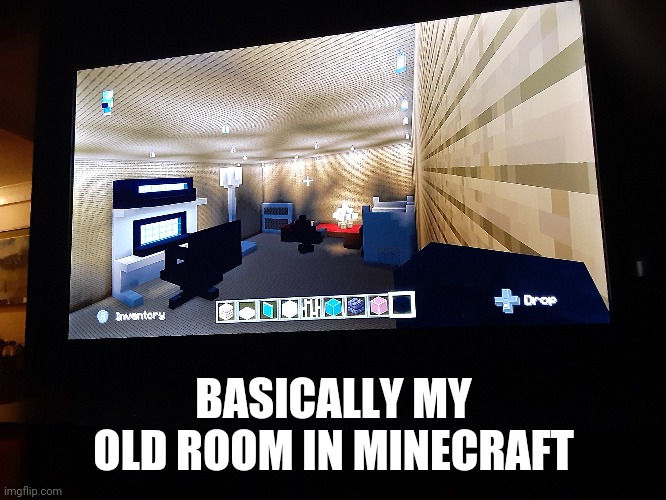 BASICALLY MY OLD ROOM IN MINECRAFT | made w/ Imgflip meme maker