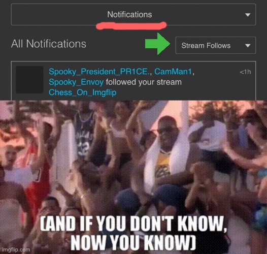 [If you’re a stream mod, this tool will help you keep track of which streams are getting buzz — or may be at risk of trolling] | image tagged in stream follow notifications,meanwhile on imgflip,followers,meme stream,imgflip trends,imgflip trolls | made w/ Imgflip meme maker