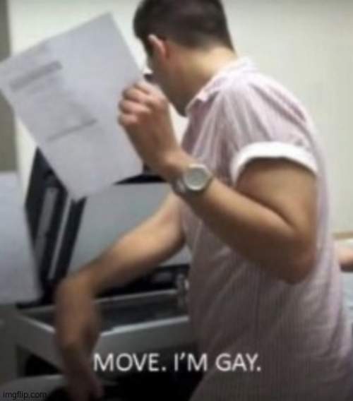 MOVE im gay | image tagged in move im gay | made w/ Imgflip meme maker