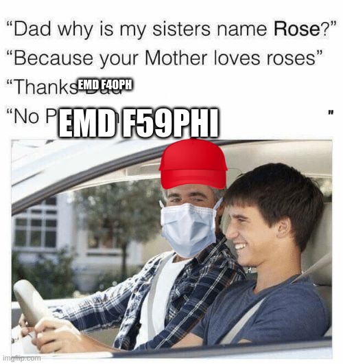 railfann |  EMD F40PH; EMD F59PHI | image tagged in why is my sister's name rose | made w/ Imgflip meme maker