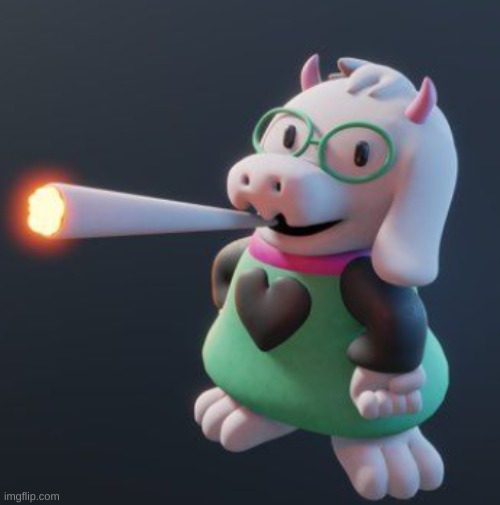 image tagged in 3d ralsei smoking a fat blunt | made w/ Imgflip meme maker
