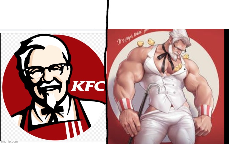 Giga Chad and KFC man on Make a GIF