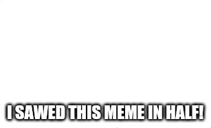 . | I SAWED THIS MEME IN HALF! | image tagged in dead | made w/ Imgflip meme maker