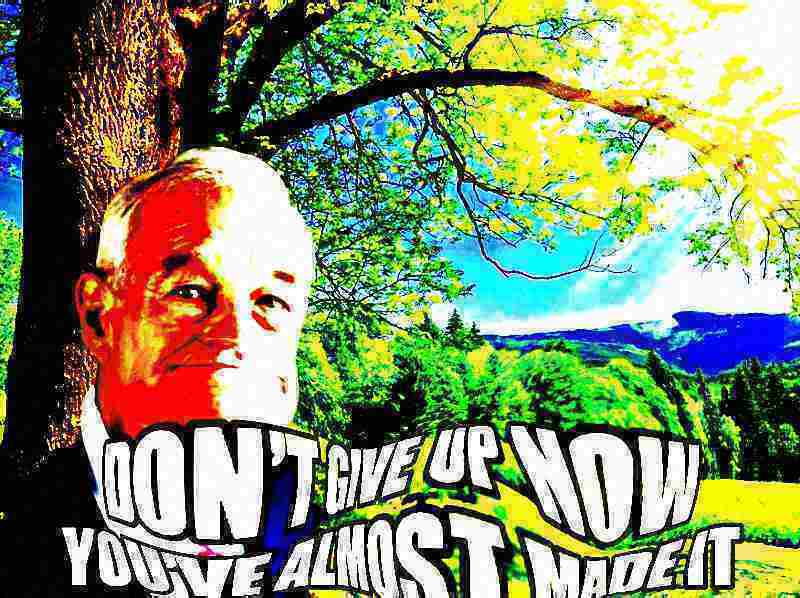 High Quality Ron Paul don't give up now you've almost made it deep-fried Blank Meme Template