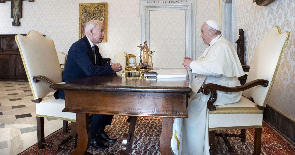 Biden and pope Blank Meme Template