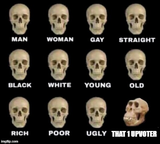 idiot skull | THAT 1 UPVOTER | image tagged in idiot skull | made w/ Imgflip meme maker