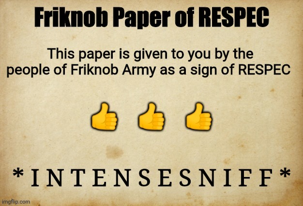 Friknob Paper of RESPEC | image tagged in friknob paper of respec | made w/ Imgflip meme maker
