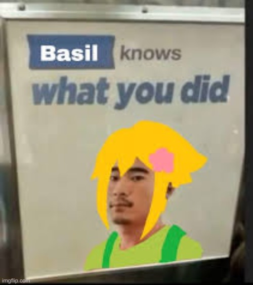 Basil knows what you did | image tagged in basil knows what you did | made w/ Imgflip meme maker