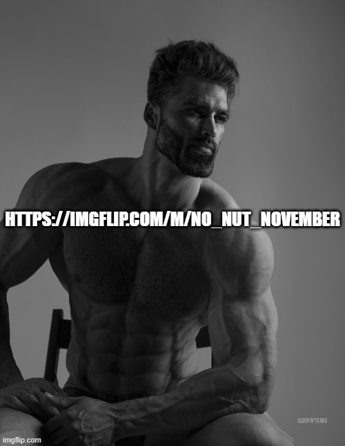 Comment if you want mod | HTTPS://IMGFLIP.COM/M/NO_NUT_NOVEMBER | image tagged in giga chad | made w/ Imgflip meme maker