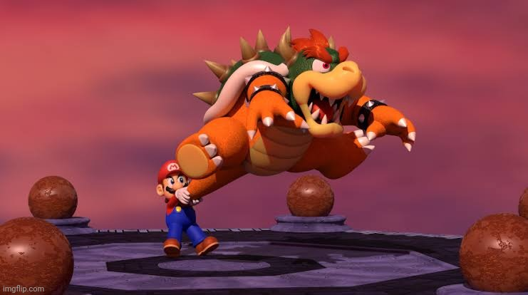 Mario swinging bowser Blank Meme Template