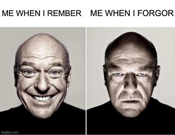 ME WHEN I REMBER; ME WHEN I FORGOR | made w/ Imgflip meme maker