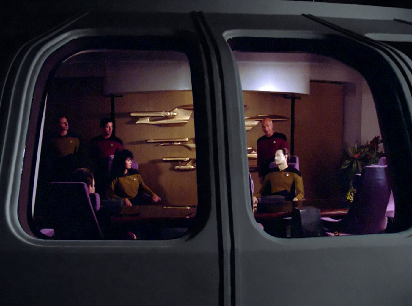 High Quality Star Trek TNG Conference Room From Outside Space Blank Meme Template